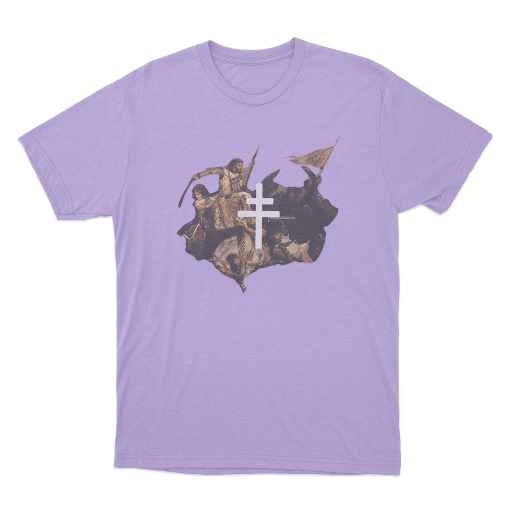 Battle Art Cross Unisex T Shirt Purple Battle Art Cross Unisex T Shirt Purple