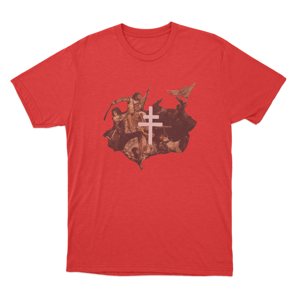 Battle Art Cross Unisex T Shirt Red Battle Art Cross Unisex T Shirt Red