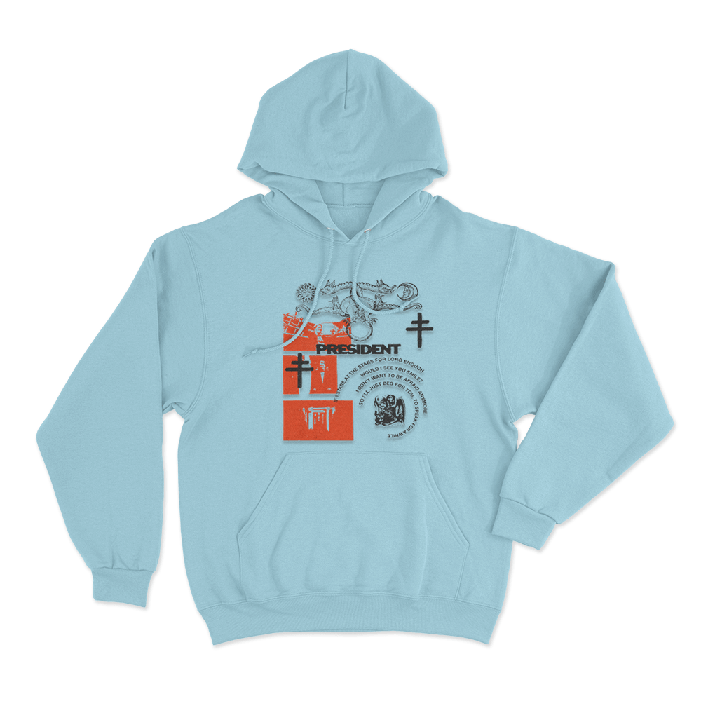 President Dionysus Spiral Lyrics Unisex Hoodie Sky Blue President Dionysus Spiral Lyrics Unisex Hoodie Sky Blue