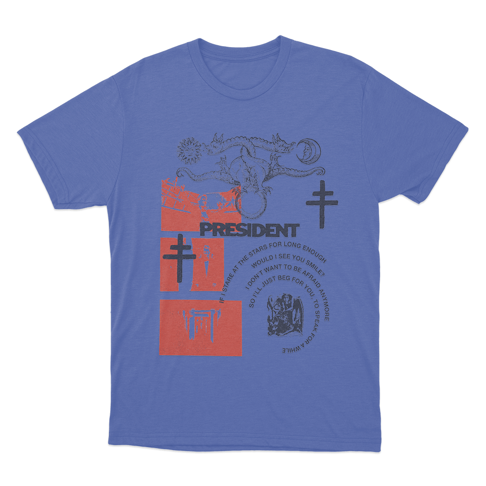 President Dionysus Spiral Lyrics Unisex T Shirt Blue President Dionysus Spiral Lyrics Unisex T Shirt Blue