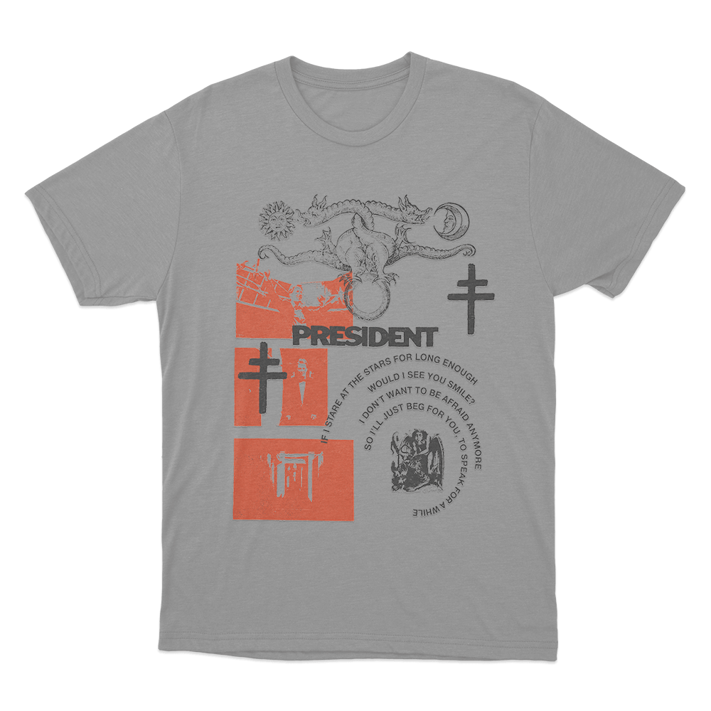 President Dionysus Spiral Lyrics Unisex T Shirt Grey President Dionysus Spiral Lyrics Unisex T Shirt Grey