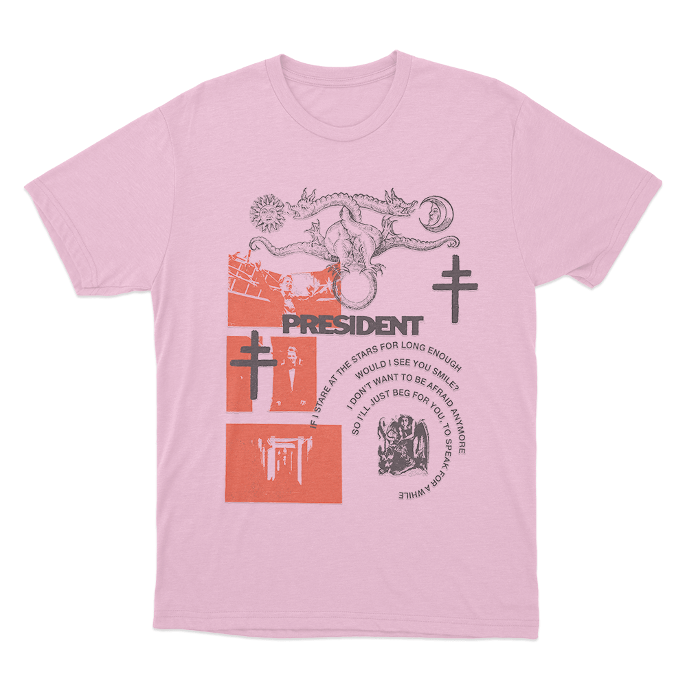 President Dionysus Spiral Lyrics Unisex T Shirt Pink President Dionysus Spiral Lyrics Unisex T Shirt Pink