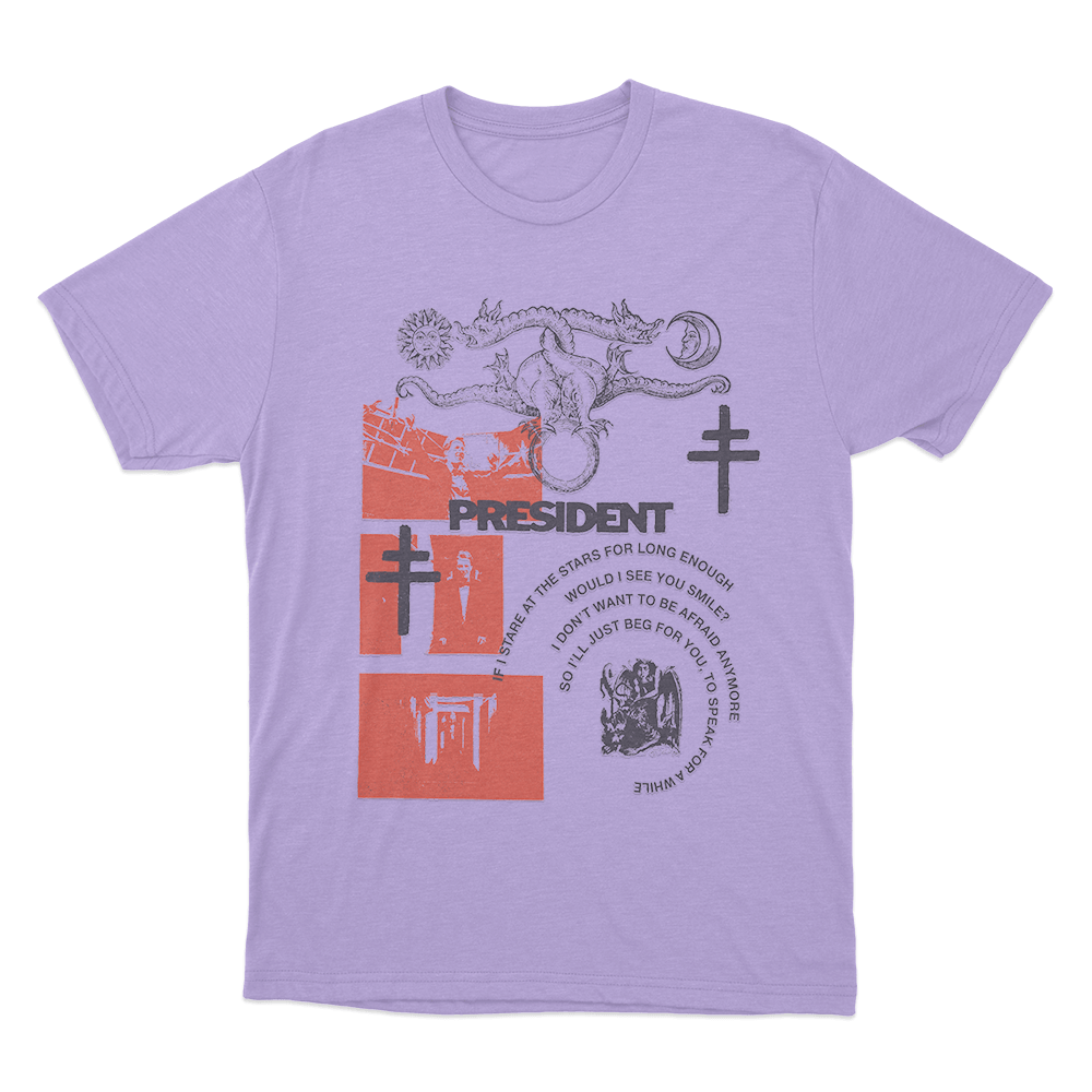President Dionysus Spiral Lyrics Unisex T Shirt Purple President Dionysus Spiral Lyrics Unisex T Shirt Purple