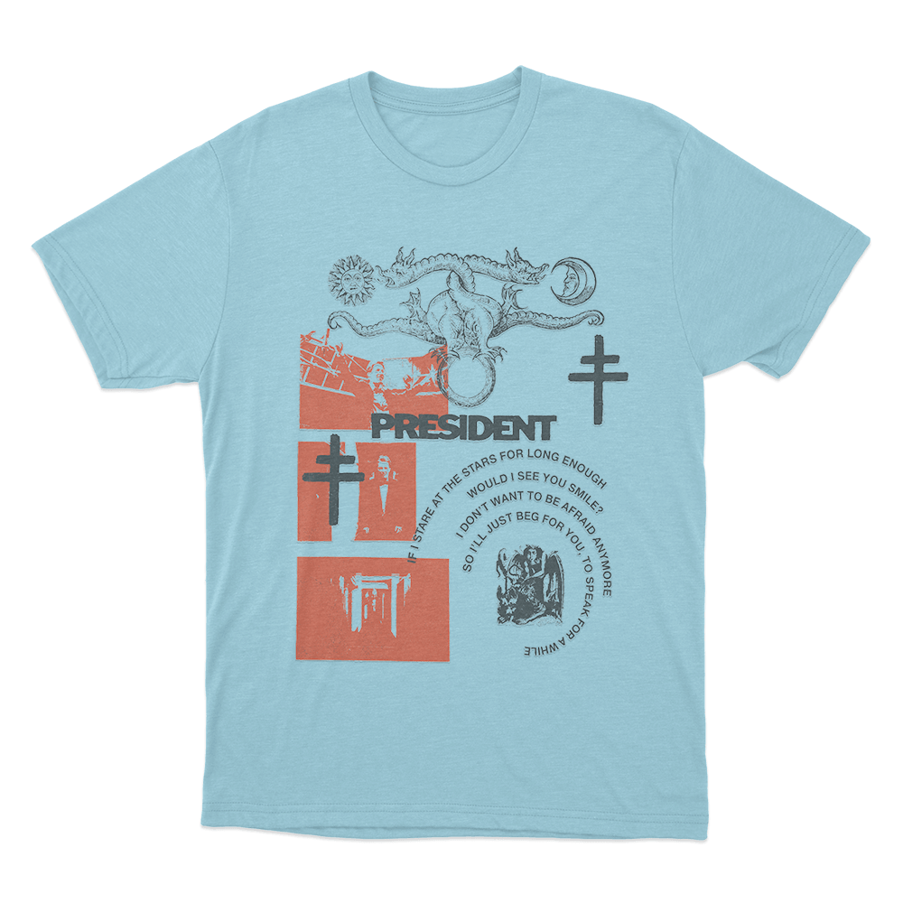 President Dionysus Spiral Lyrics Unisex T Shirt Sky Blue President Dionysus Spiral Lyrics Unisex T Shirt Sky Blue