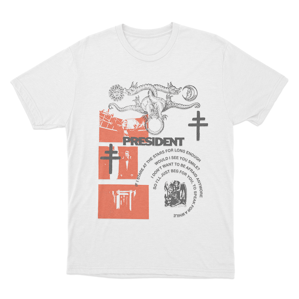 President Dionysus Spiral Lyrics Unisex T Shirt White President Dionysus Spiral Lyrics Unisex T Shirt White