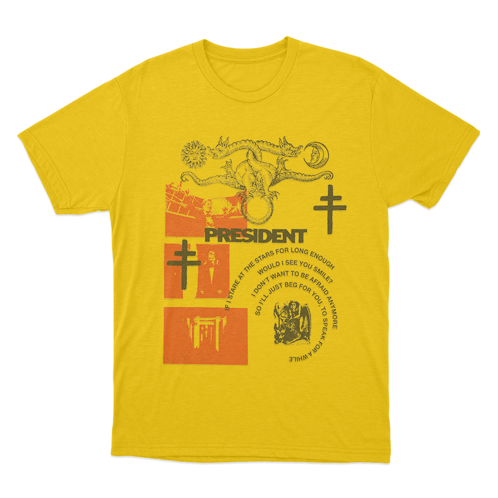 President Dionysus Spiral Lyrics Unisex T Shirt Yellow President Dionysus Spiral Lyrics Unisex T Shirt Yellow