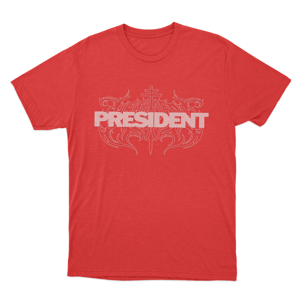 President Metal Logo Unisex T Shirt Red President Metal Logo Unisex T Shirt Red