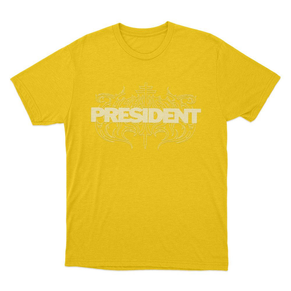 President Metal Logo Unisex T Shirt Yellow President Metal Logo Unisex T Shirt Yellow