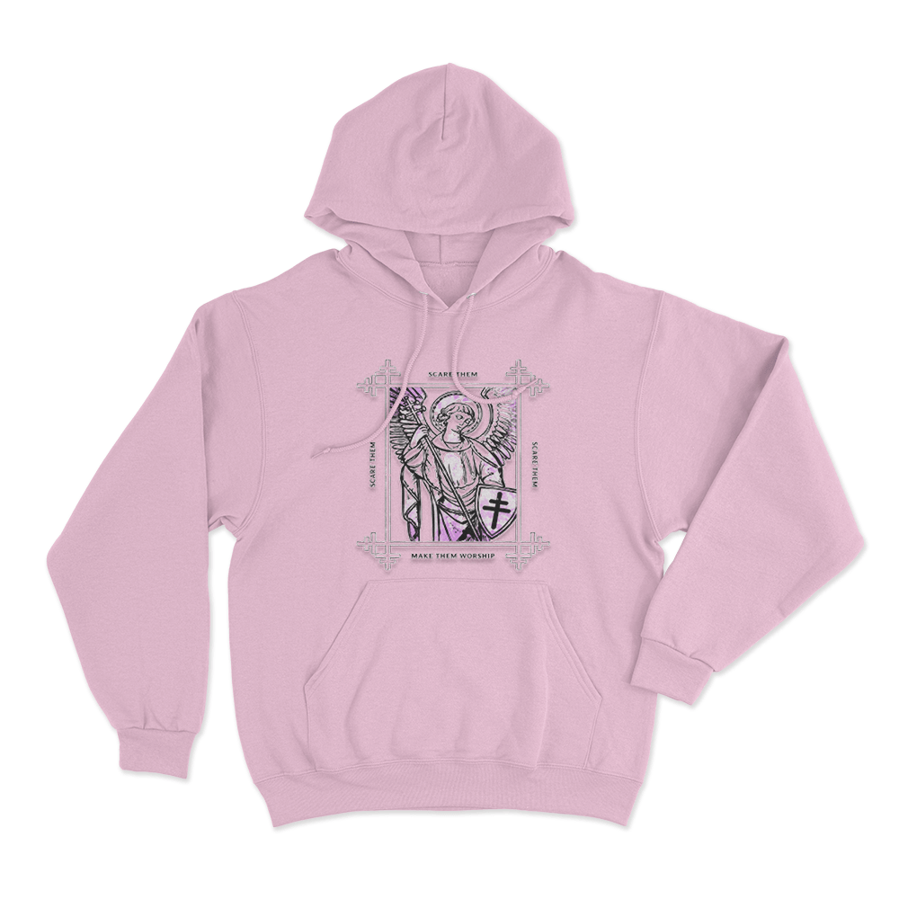 Scare Them Angel Cross Unisex Hoodie Pink Scare Them Angel Cross Unisex Hoodie Pink